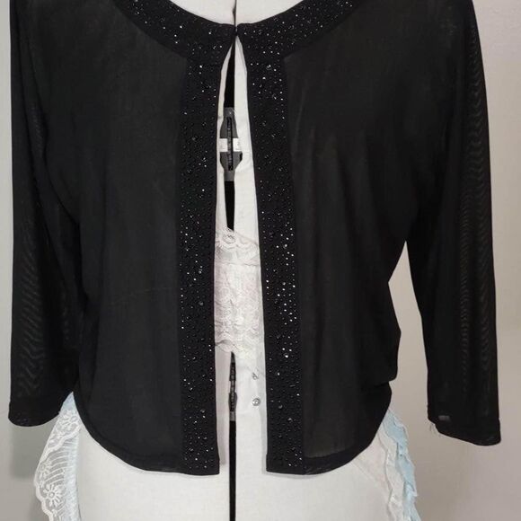 Large Modelia Womens Long Sleeve Black Cardigan C3488 - Picture 1 of 5